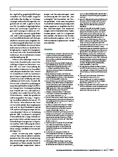 Vorschauseite 2: Stellungnahme der Innenraumhygienekommission (IRK) zu elektronischen Zigaretten (E-Zigaretten)