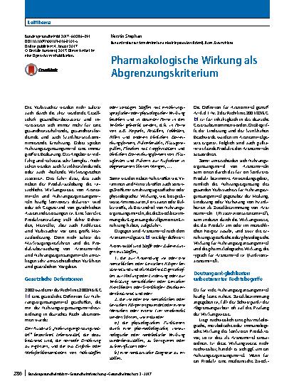 Vorschauseite 1: Pharmakologische Wirkung als Abgrenzungskriterium