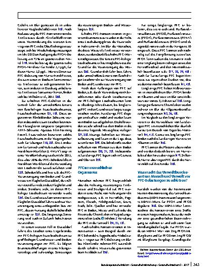 Vorschauseite 3: Mitteilungen des Umweltbundesamtes zu perund polyfluorierten Chemikalien (PFC) in Trinkwasser