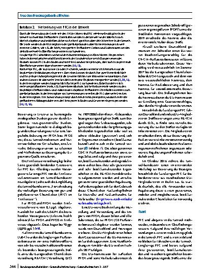 Vorschauseite 4: Mitteilungen des Umweltbundesamtes zu perund polyfluorierten Chemikalien (PFC) in Trinkwasser
