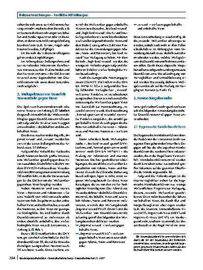 Vorschauseite 2: Prüfung und Deklaration der Wirksamkeit von Desinfektionsmitteln gegen Viren zur Anwendung im human-medizinischen Bereich
