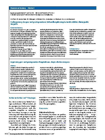 Vorschauseite 3: Verbesserung des präund postoperativen Behandlungskonzepts