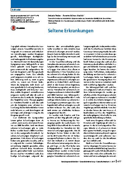 Vorschauseite 1: Seltene Erkrankungen