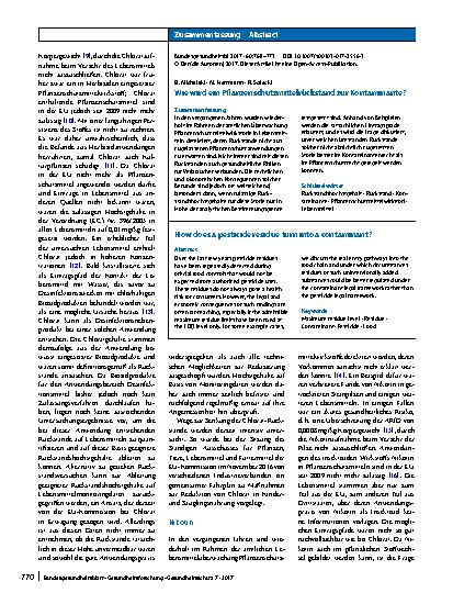 Vorschauseite 3: Wie wird ein Pflanzenschutzmittelrückstand zur Kontaminante?