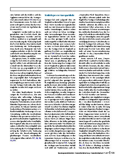 Vorschauseite 4: Nanomaterialien in Lebensmitteln – toxikologische Eigenschaften und Risikobewertung