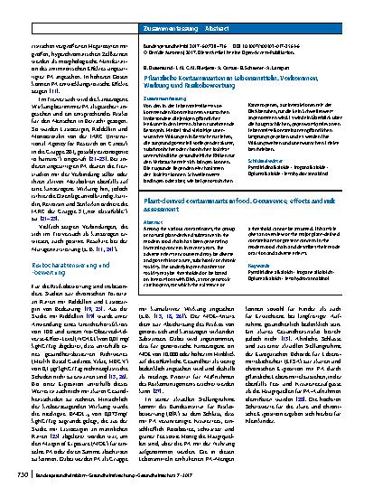 Vorschauseite 3: Pflanzliche Kontaminanten in Lebensmitteln