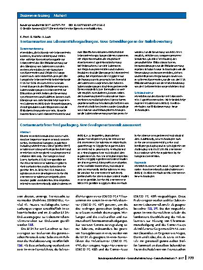 Vorschauseite 3: Kontaminanten aus Lebensmittelverpackungen