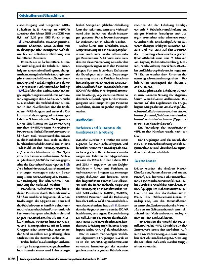 Vorschauseite 2: Mehrkosten durch multiresistente Erreger in der Neurorehabilitation
