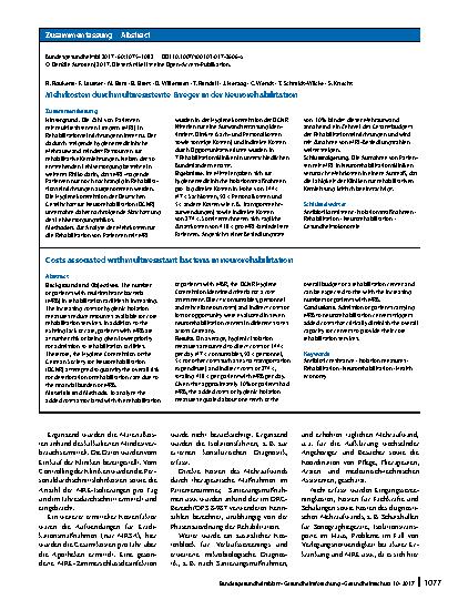 Vorschauseite 3: Mehrkosten durch multiresistente Erreger in der Neurorehabilitation