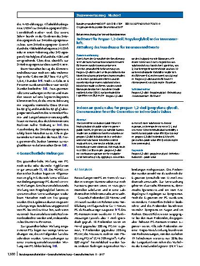 Vorschauseite 3: Richtwert für Propan-1,2-diol (Propylenglykol) in der Innenraumluft