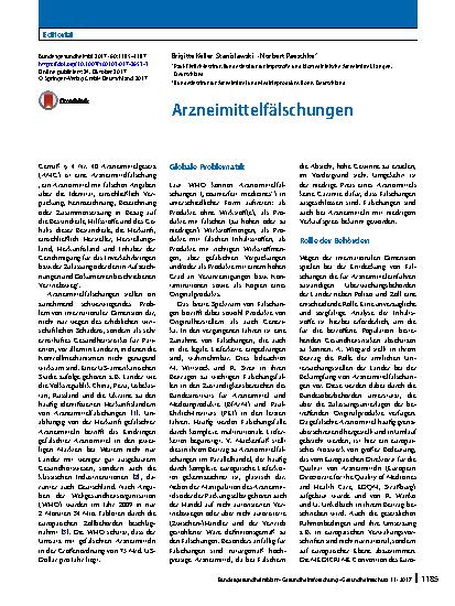 Vorschauseite 1: Arzneimittelfälschungen