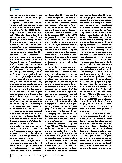 Vorschauseite 2: 60 Jahre Bundesgesundheitsblatt – eine sehr persönliche Laudatio
