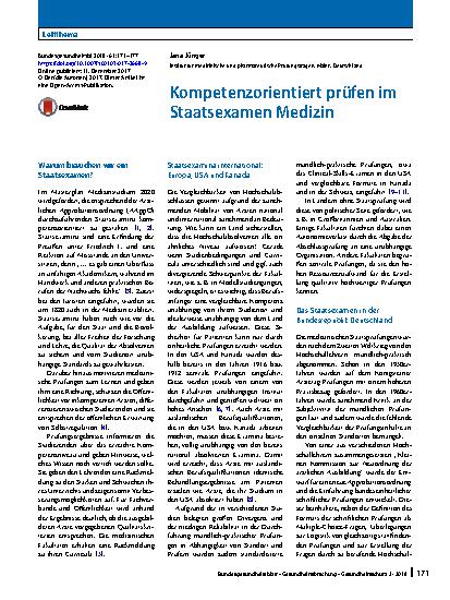 Vorschauseite 1: Kompetenzorientiert prüfen im Staatsexamen Medizin