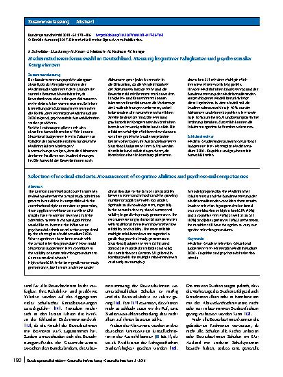 Vorschauseite 3: Medizinstudierendenauswahl in Deutschland