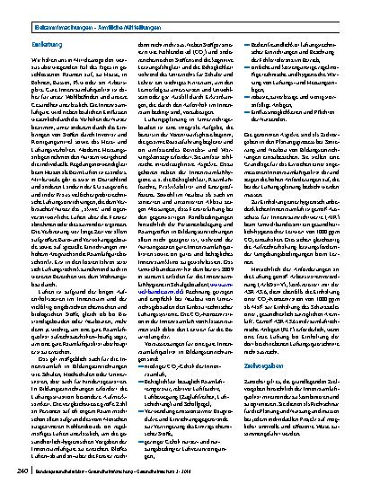 Vorschauseite 2: Anforderungen an Lüftungskonzeptionen in Gebäuden – Teil I: Bildungseinrichtungen
