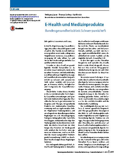 Vorschauseite 1: E-Health und Medizinprodukte