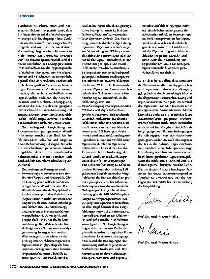 Vorschauseite 2: „Prävention postoperativer Wundinfektionen“