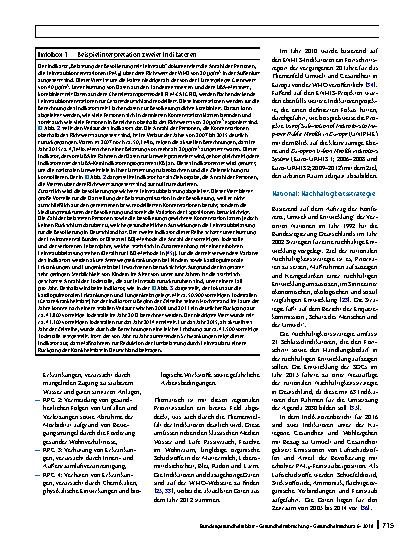 Vorschauseite 6: Übersicht zu Indikatoren im Kontext Umwelt und Gesundheit
