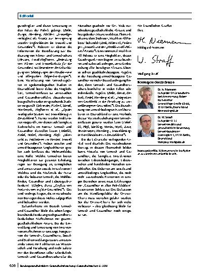 Vorschauseite 2: Conditio sine qua non: Umwelt und Gesundheit