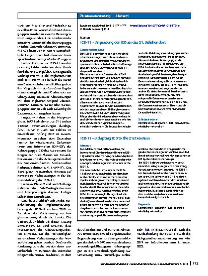 Vorschauseite 3: ICD-11 – Anpassung der ICD an das 21. Jahrhundert