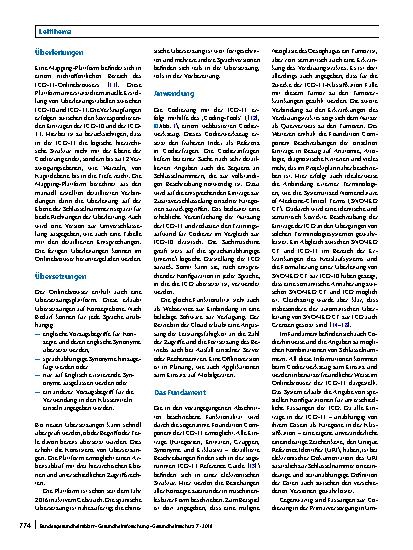 Vorschauseite 4: ICD-11 – Anpassung der ICD an das 21. Jahrhundert