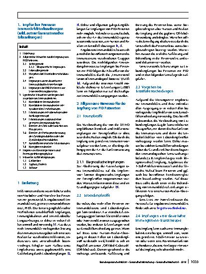 Vorschauseite 2: Impfen bei Immundefizienz