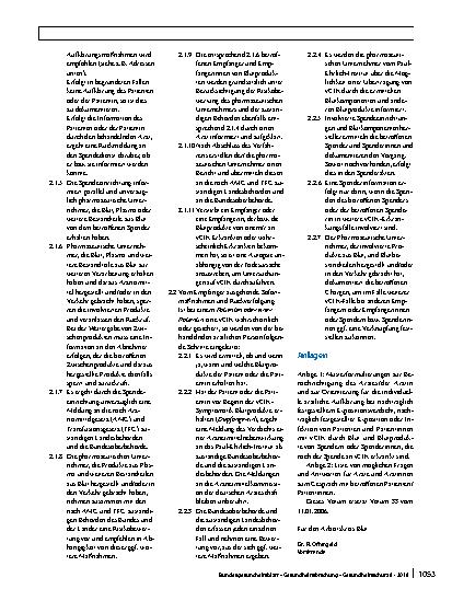 Vorschauseite 2: Vorgehensweise bei Variante Creutzfeldt-Jakob-Krankheit (vCJK) im Zusammenhang mit Blut, Plasma und Blutprodukten (Votum 46)