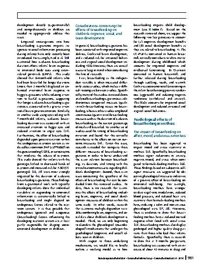 Vorschauseite 5: Psychological effects of breastfeeding on children and mothers
