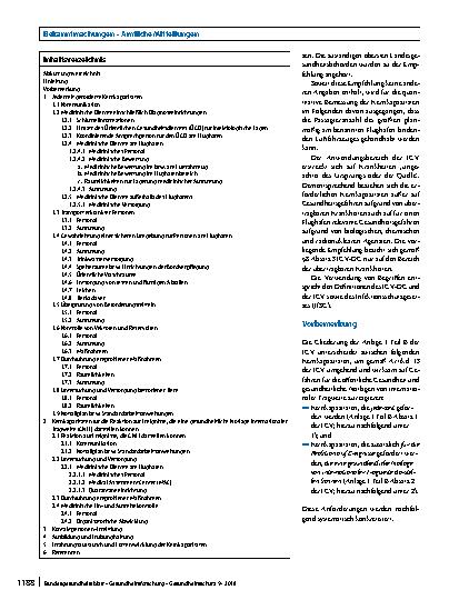 Vorschauseite 2: Kernkapazitäten von gemäß Art. 20 Absatz 1 IGV benannten Flughäfen für den Bereich der übertragbaren Krankheiten zur Durchführung der internationalen Gesundheitsvorschriften (2005…