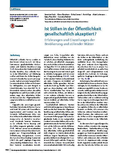 Vorschauseite 1: Ist Stillen in der Öffentlichkeit gesellschaftlich akzeptiert?