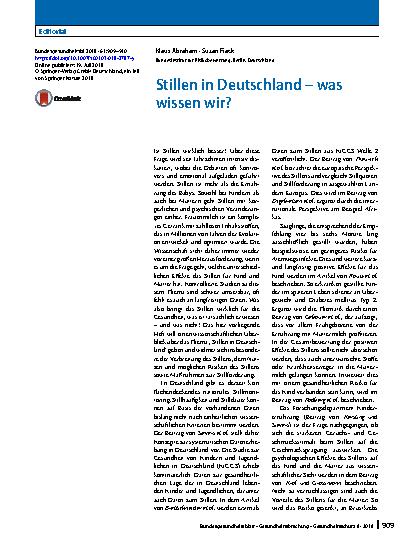 Vorschauseite 1: Stillen in Deutschland – was wissen wir?