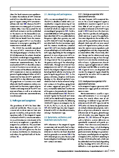 Vorschauseite 2: Background paper for the recommendation of HPV vaccination for boys in Germany