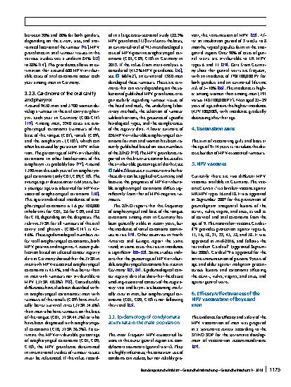 Vorschauseite 6: Background paper for the recommendation of HPV vaccination for boys in Germany
