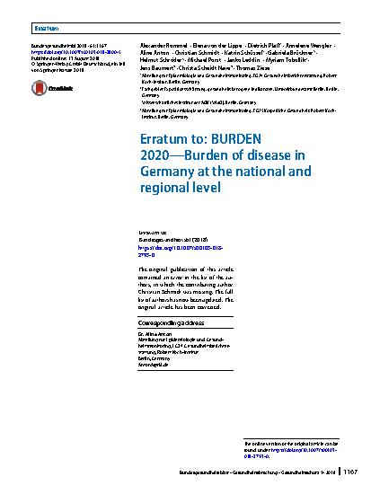 Vorschauseite 1: Erratum to: BURDEN 2020—Burden of disease in Germany at the national and regional level