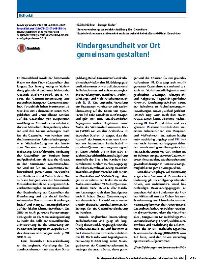 Vorschauseite 1: Kindergesundheit vor Ort gemeinsam gestalten!