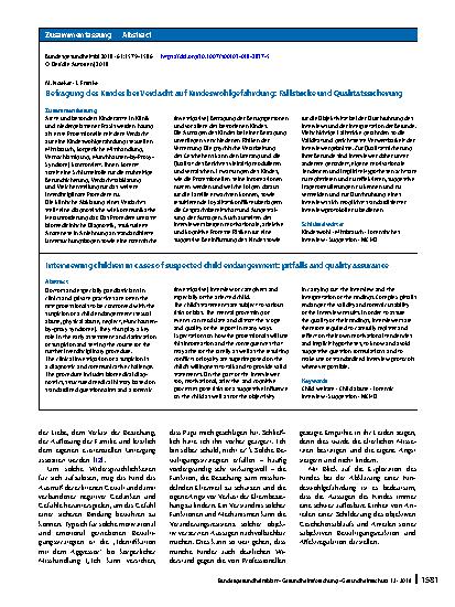 Vorschauseite 3: Befragung des Kindes bei Verdacht auf Kindeswohlgefährdung: Fallstricke und Qualitätssicherung