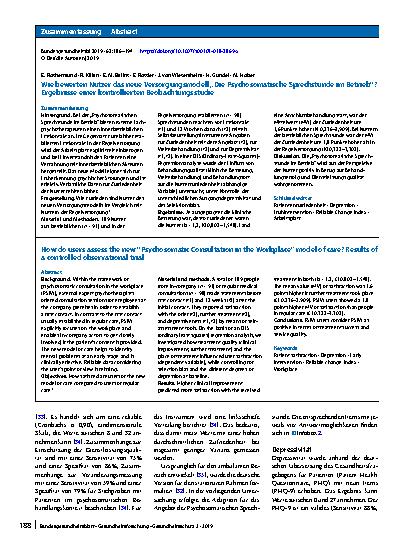 Vorschauseite 3: Wie bewerten Nutzer das neue Versorgungsmodell „Die Psychosomatische Sprechstunde im Betrieb“?