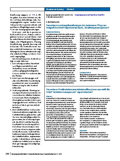 Vorschauseite 3: Prävention von Mangelernährung in der stationären Pflege am Beispiel des DNQP-Expertenstandards „Ernährungsmanagement“