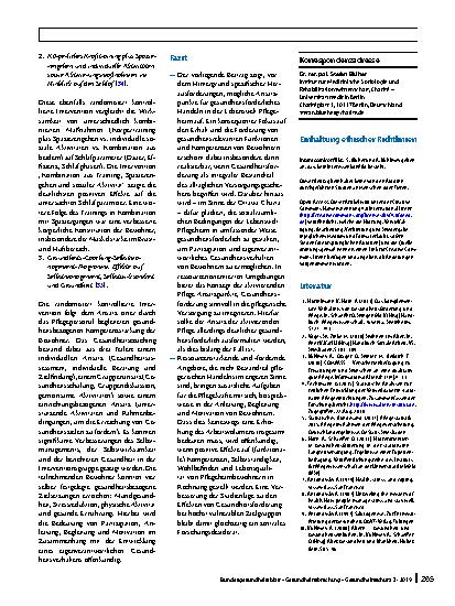 Vorschauseite 5: Gesundheitsförderung in der stationären Langzeitversorgung