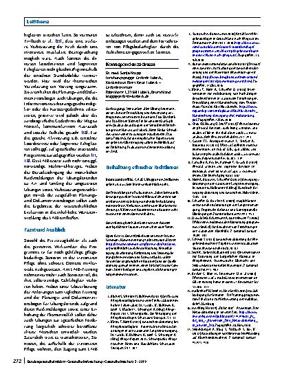 Vorschauseite 6: Das „Lübecker Modell Bewegungswelten“ – Multidimensionale Prävention in stationären Pflegeeinrichtungen durch ein bewegungsförderndes Programm