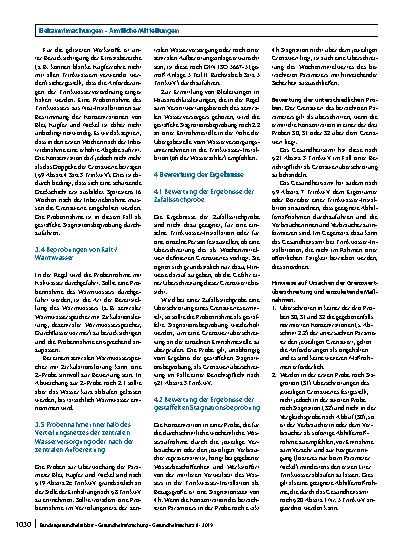 Vorschauseite 5: Beurteilung der Trinkwasserqualität hinsichtlich der Parameter Blei, Kupfer und Nickel („Probennahmeempfehlung“)