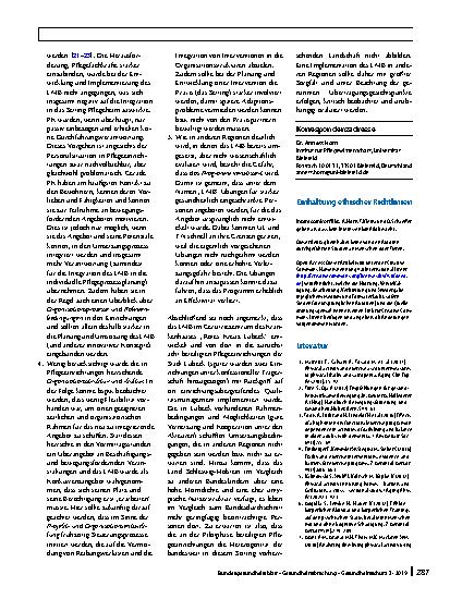 Vorschauseite 6: Erfolgsfaktoren und Hemmnisse bei der Implementation des Lübecker Modell Bewegungswelten in stationären Pflegeeinrichtungen – Ergebnisse der wissenschaftlichen Evaluation