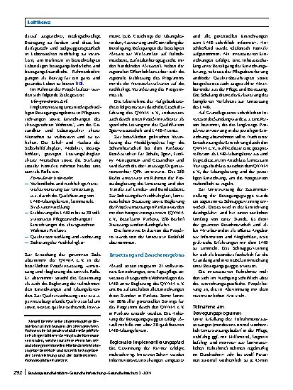 Vorschauseite 4: Umsetzung des Lübecker Modells Bewegungswelten in der Pflege. Kooperation auf kommunaler Ebene zur Stärkung von Prävention und Gesundheitsförderung in Berlin-Pankow