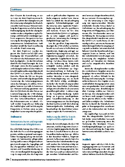 Vorschauseite 6: Umsetzung des Lübecker Modells Bewegungswelten in der Pflege. Kooperation auf kommunaler Ebene zur Stärkung von Prävention und Gesundheitsförderung in Berlin-Pankow