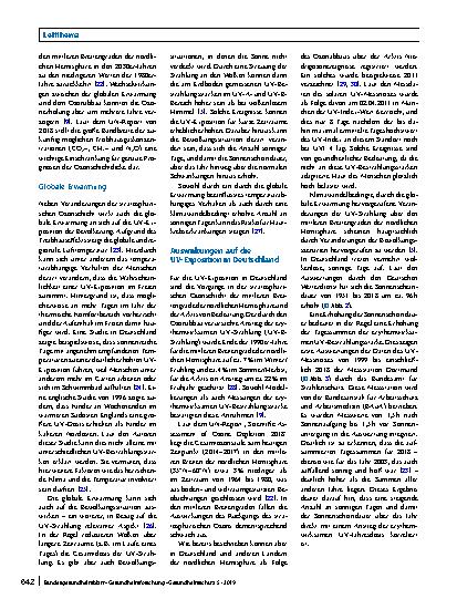 Vorschauseite 4: UV-Strahlung in Deutschland: Einflüsse des Ozonabbaus und des Klimawandels sowie Maßnahmen zum Schutz der Bevölkerung