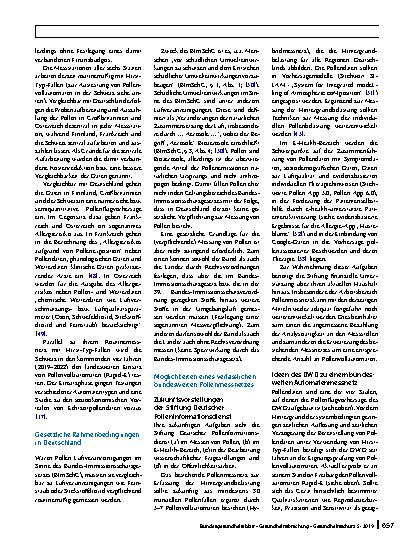 Vorschauseite 6: Perspektiven für ein bundesweites Pollenmonitoring in Deutschland