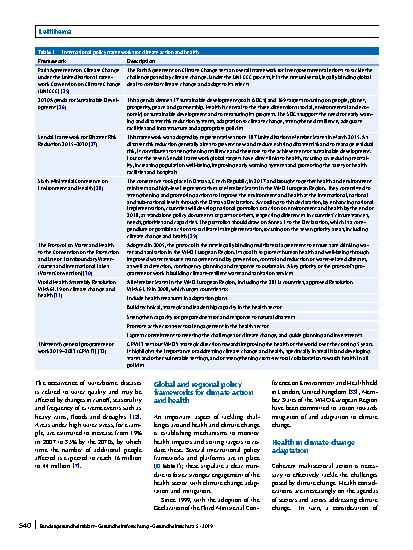 Vorschauseite 4: Priorities for protecting health from climate change in the WHO European Region: recent regional activities