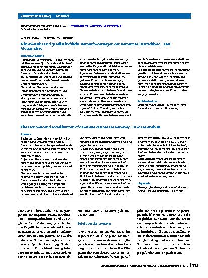 Vorschauseite 3: Ökonomische und gesellschaftliche Herausforderungen der Demenz in Deutschland – Eine Metaanalyse