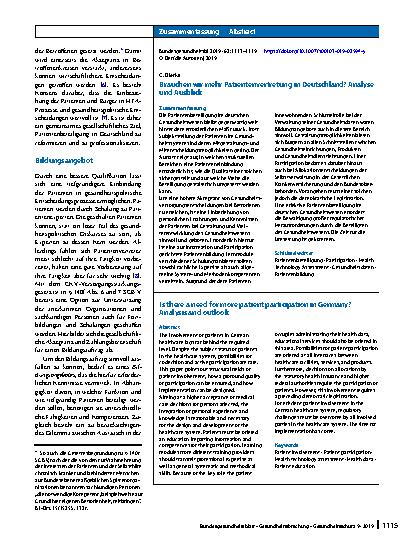 Vorschauseite 3: Brauchen wir mehr Patientenvertretung in Deutschland?