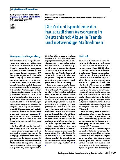 Vorschauseite 1: Die Zukunftsprobleme der hausärztlichen Versorgung in Deutschland: Aktuelle Trends und notwendige Maßnahmen